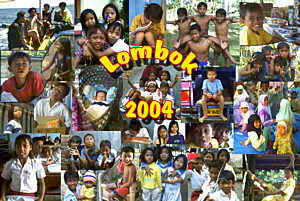 Fotomontage aus Aufnahmen der Lombok-Kinder